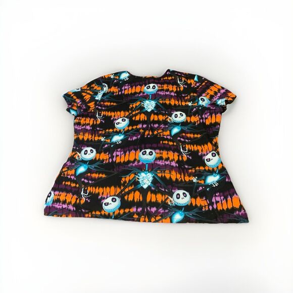 Disney Tim Burtons Nightmare Before Christmas Halloween Scrub Top XL Pockets - Picture 4 of 4
